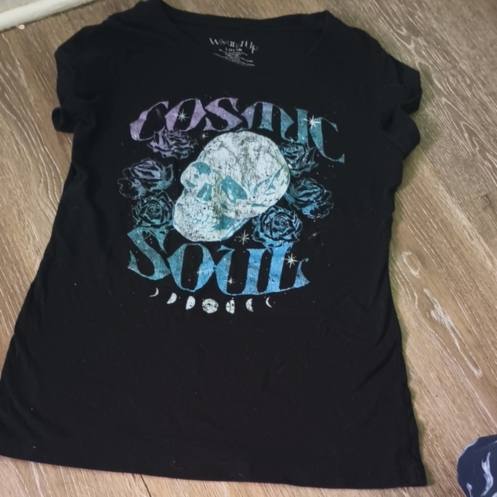 Wound Up Black Cosmic Skull Tee